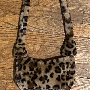 Shein Cheetah print fur bag